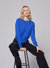 Stretch Organic Cotton Knit Long Sleeve Crewneck Sweater