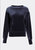 Velour Long Sleeve Crewneck Pullover - Marine