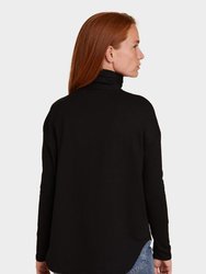 French Terry Semi Relaxed L/S Turtleneck - Chocolat