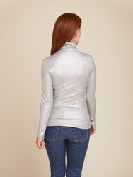 Soft Touch Metallic L/S Turtleneck