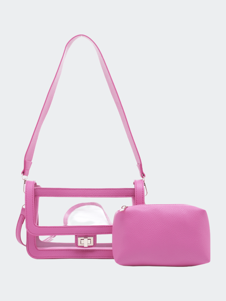 Jessie Clear Crossbody Bag - Hot Pink