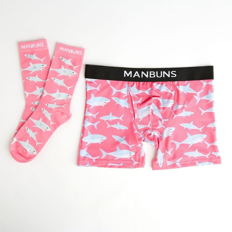 Men's Baby Shark Boxer Brief Underwear and Sock Set - Baby Shark