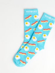 Men's Bacon and Eggs Boxer Brief Underwear and Sock Set