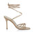 Manolo Blahnik Women's Leva 105MM Leather Wrap Heels Sandals Cream Nude - Cream Nude