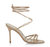 Women's Leva 105MM Leather Wrap Heels Sandals - Cream Nude