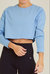 Cotton Crew Neck Top - Blue