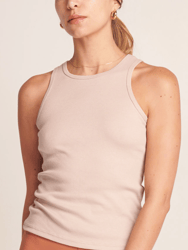 Ribbed Crew Neck Tank Top - Camel - Camel