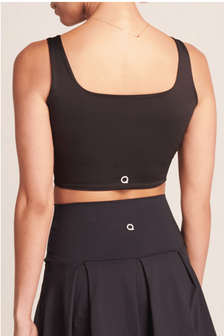 Ribbed Workout Crop Top - Black