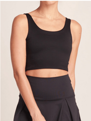 Ribbed Workout Crop Top - Black - Black