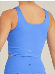 Ribbed Workout Crop Top - Blue