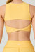 Twisted Open Back Sports Bra - Macaroon Yellow