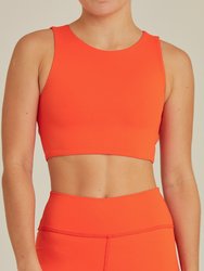 Twisted Open Back Sports Bra - Orange - Orange