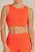 Twisted Open Back Sports Bra - Orange - Orange