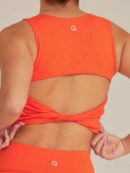 Twisted Open Back Sports Bra - Orange
