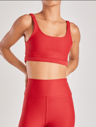 Ultimate Fit Twisted Double Strap Sports Bra - Red