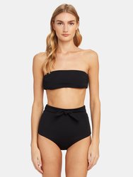 Jay Tie Waist High Rise Bottoms - Black