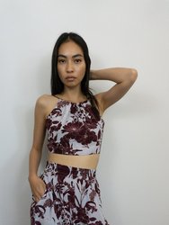 Purple Haze Botanical Silk Halter Top - Purple Botanical