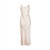 Rose Quartz Silk Charmeuse Bias Slip Dress - Cream Silk with Jewel Print