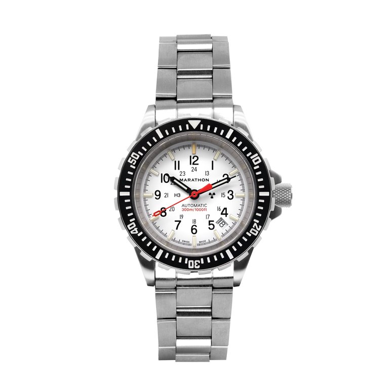 41mm Arctic Edition Large Diver's Automatic (GSAR) With Stainless Steel Bracelet - Arctic White