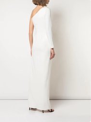 Beaded Stretch Crepe Gown