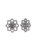 Black Lace Floral Button Earrings - Black Diamond
