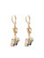 Blue Butterfly Drop Earring - Gold