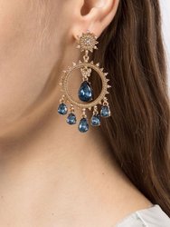 Blue Orbital Chandelier Earring