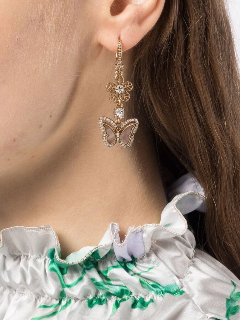 Blush Butterfly Drop Earring