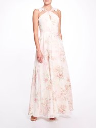 Pavia Printed Gown - Blue Floral