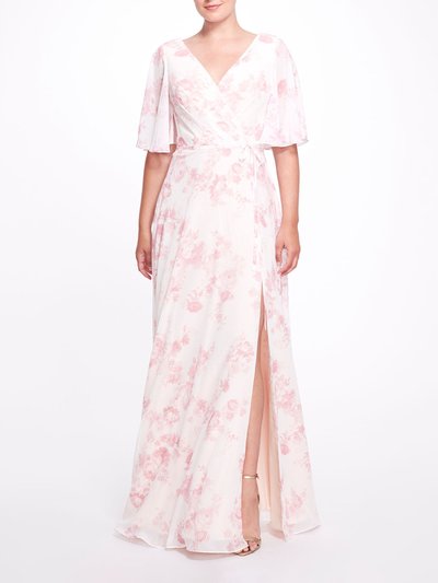 Marchesa Bridesmaids Rome Printed Gown - Blush product