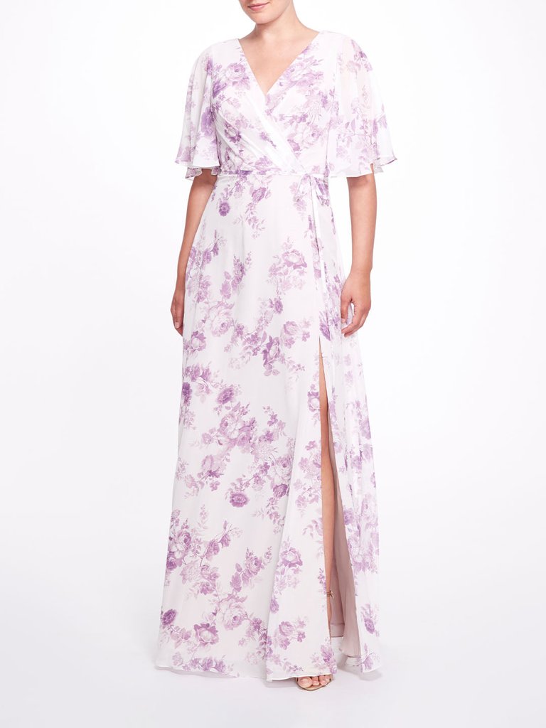 Rome Printed Gown - Lilac - Lilac
