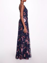 Varenna Printed Gown - Midnight Multi