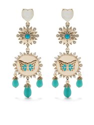 Butterfly Chandelier Earrings - Turquoise