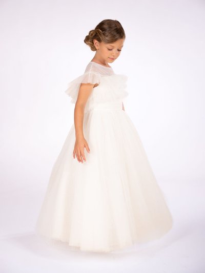Marchesa Couture Kids Crystal-Embellished Glitter Tulle Gown product