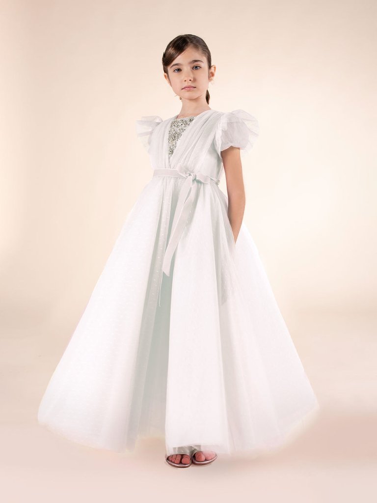 Embellished Plumentis Gown - Cream - Cream