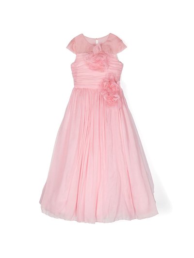 Marchesa Couture Kids Flower-Embellished Crepe Gown - Pink product
