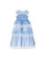 Flower-Embellished Tulle Gown - Light Blue
