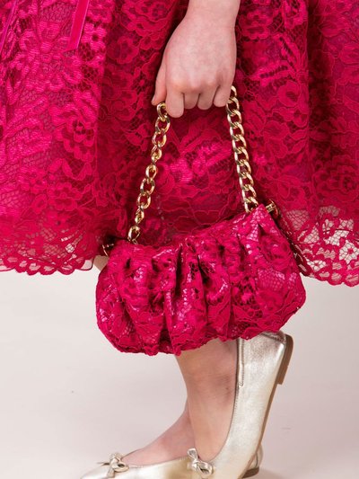 Marchesa Couture Kids Gold Chain Embellished Fuchsia Mini Bag product