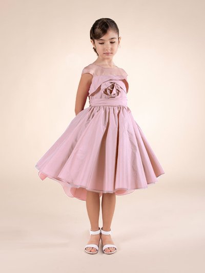 Marchesa Couture Kids Rose Detail Taffeta Gown - Pink product