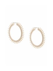 Embellished Click Hoop Earrings - Gold