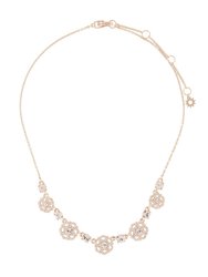 Filigree Floral Charm Link Necklace - Rose Gold