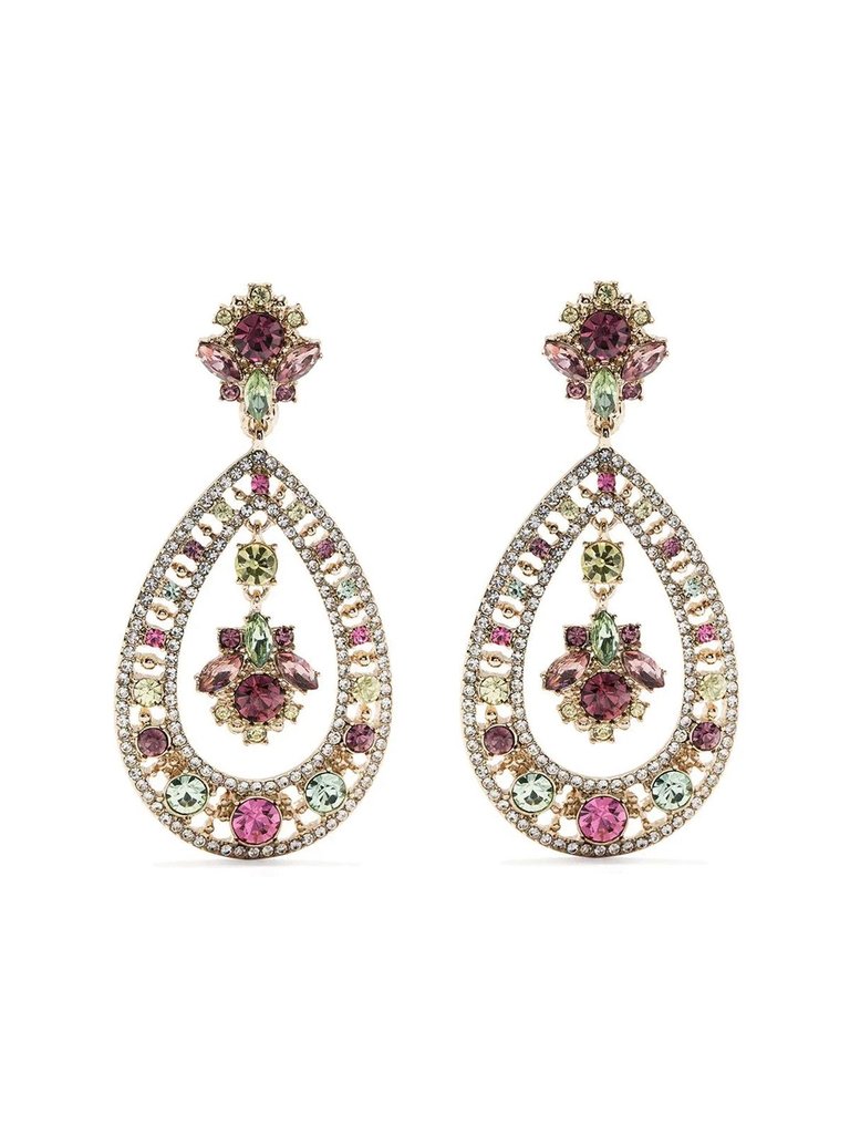 Floral Chandelier Earrings - Multi