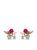Flower Cluster Button Earrings - Pink