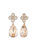 Gold Lace Stone Post Earring - Gold