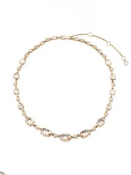 Gold Stone Collar Necklaces - Gold