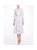 3/4 Length Sleeve Floral Stripe Day Dress - White