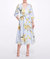 A-line Midi Dress With Balloon Sleeves - Dusty Blue - Dusty Blue