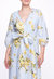 A-line Midi Dress With Balloon Sleeves - Dusty Blue