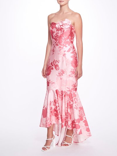 Marchesa Notte Abstract-Printed Tiered Tulle Gown product