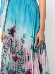 Asymmetrical Tiered Gown - Light Blue